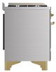 Ilve® Majestic III 40" Stainless Steel Pro Style Dual Fuel Liquid Propane Range with Triple Glass Door and Brass Trim-3