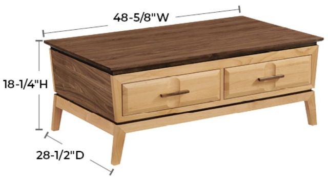Whittier Wood® Furniture Addison Duet Lift Top Coffee Table-3
