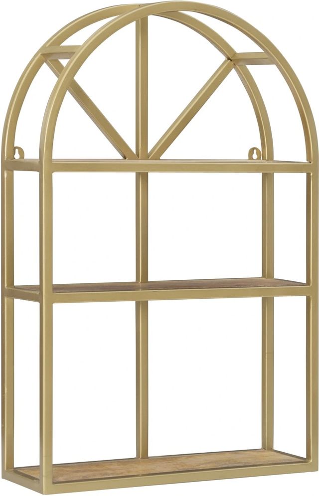 Powell® Wren Gold/Natural Metal Wall Shelves-0