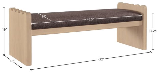 Meridian Furniture Sonia Brown/Natural Bench-2