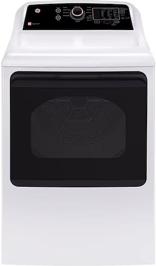 GE® 7.4 Cu. Ft. White and Rose Gold Top Load Electric Dryer with Sensor Dry technology-0
