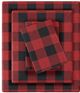 Olliix by Woolrich Red/Black Buffalo Check California King Flannel Cotton Sheet Set-0