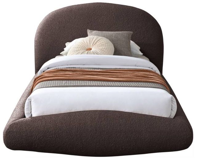 Meridian Furniture Genesis Brown Twin Upholstered Floating Panel Bed-1