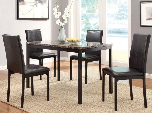 Homelegance® Tempe Hued Brown Marble Dining Table with Black Metal Legs-1