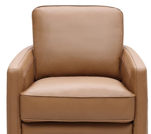 Leather Italia™ Georgetowne Turner Camel Swivel Glider Chair-1