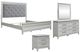 Liberty Furniture Reflections 4-Piece Gray/Pearl White/Rhinestone California King Bedroom Set-0