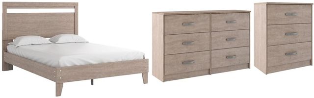 Signature Design by Ashley® Flannia 3-Piece Gray Full Platform Bed Set-0