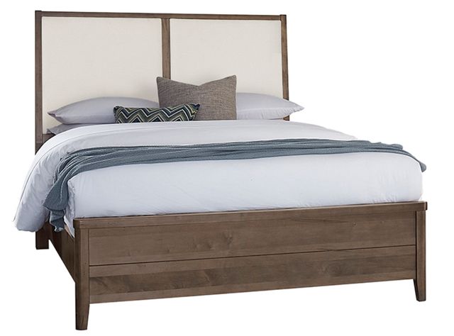 Vaughan-Bassett Woodbridge Black/Dark Cashmere California King Upholstered Panel Bed-0