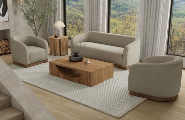 International Furniture Direct Suomi Beige Arm Chair-1