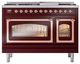 Ilve® Nostalgie II Noblesse 48'' Burgundy Pro Style Dual Fuel Range with Copper Trim-1