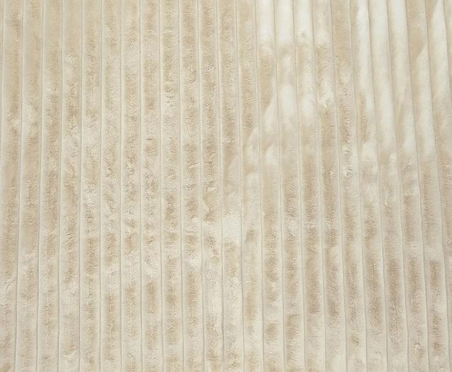 Harp & Finial® Farah Beige Channeled Faux Fur Throw-1