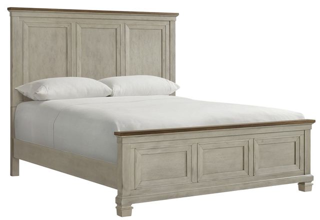 Elements International Farmington 5-Piece Medium Brown/Washed Stone King Panel Bedroom Set-1