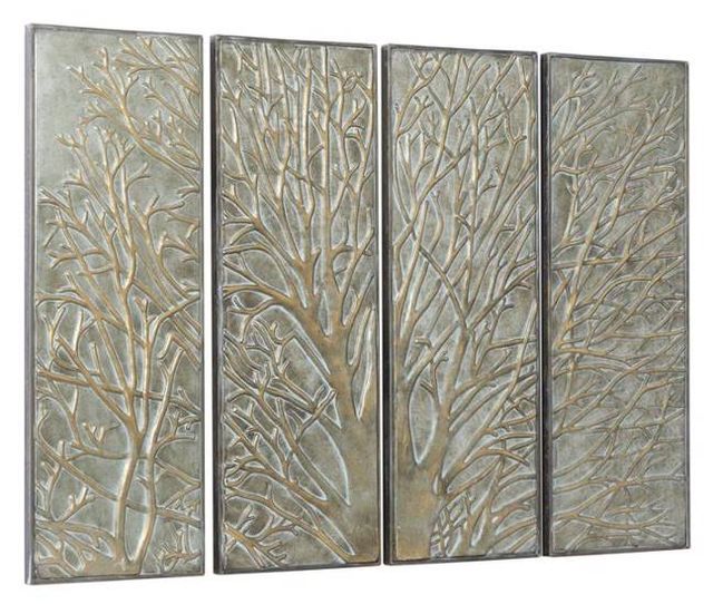 Deco Marche 4-Piece Green Tree Wall Decor Set-1