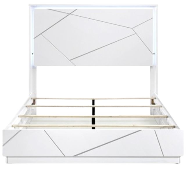 Homelegance® Orlo High Gloss White California King Panel Bed-3
