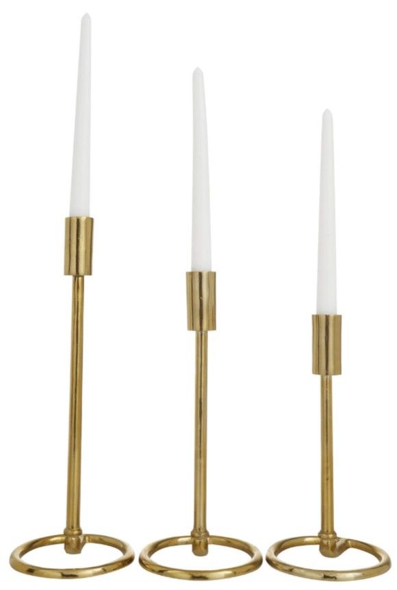 Deco Marche 3-Piece Gold Candle Holder Set-0