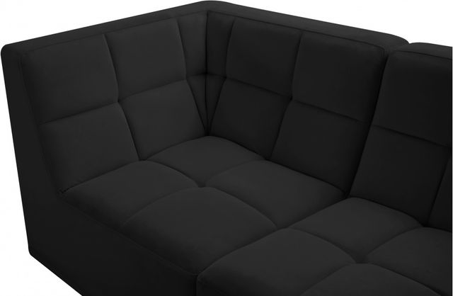 Meridian Furniture Relax 5-Piece Black Velvet Modular Sectional Set-3