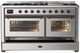 Ilve® Majestic III 60" Stainless Steel Pro Style Dual Fuel Liquid Propane Range with Triple Glass Door and Burnished Trim-2