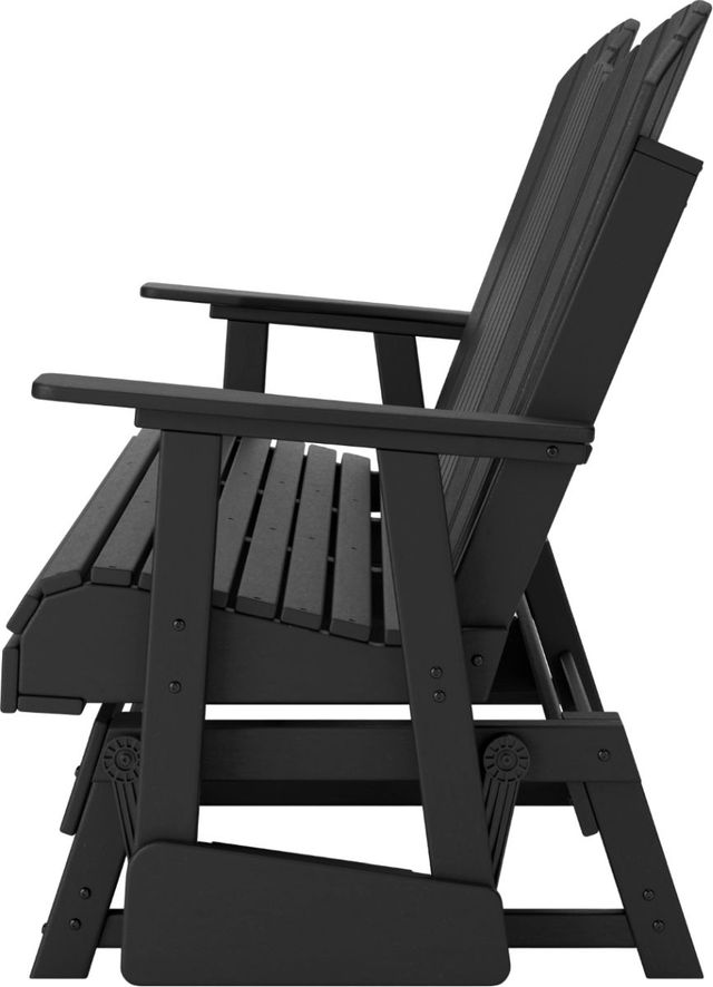 Signature Design by Ashley® Hyland Wave Black Polyethylene Outdoor Glider Loveseat-3