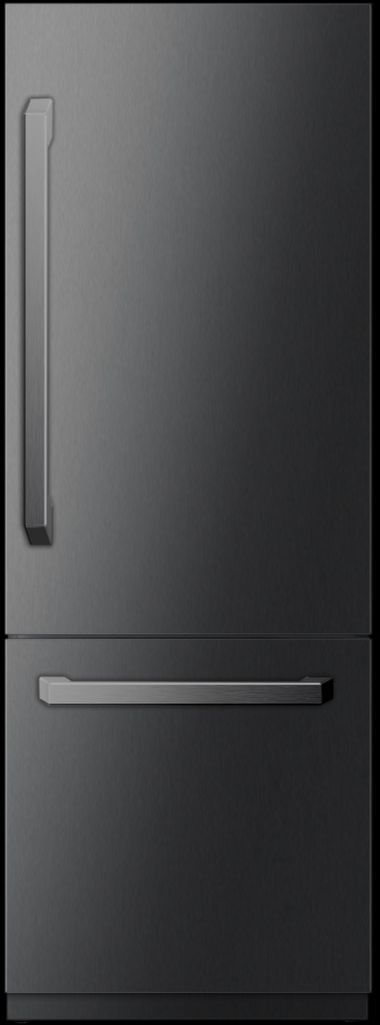 Induction Hardware 30" Black Stainless Steel Built-In Bottom Freezer Refrigerator with Ice Maker and Water Dispenser-0