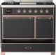 Ilve® Majestic III 40" Graphite Matte Pro Style Dual Fuel Natural Gas Range with Solid Door and Copper Trim-1
