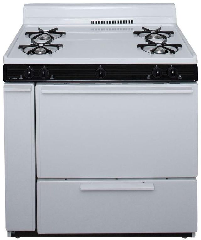 Premier 36" White Pro Style Gas Range-0
