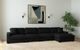 Elements International Arizona 4-Piece Steno Black Right-Arm Facing Sectional and Chaise-1