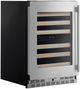 Kitchenaid® 24" PrintShield™ Stainless Built-In Wine Cooler with Full-Extension Wood-Front Racks-3