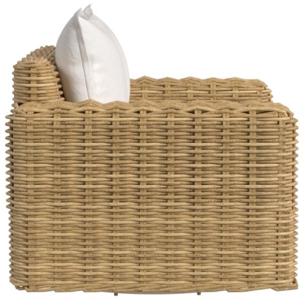 Sunset West Playa Natural Resin Wicker Oversize Swivel Outdoor Club Chair with Soothe Pearl Cushion-2