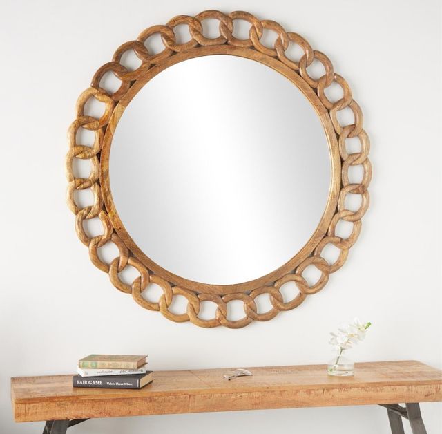 Deco Marche Brown Chain Link Wall Mirror-4