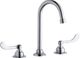 Elkay Chrome 8" Centerset Concealed Deck Faucet with 5" Gooseneck Spout and 4" Wristblade Handles-0