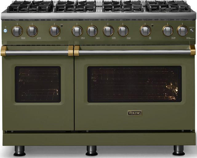 Viking® 5 Series 48" Martini Pro Style Gas (LP) Range with Brushed Brass Trim-3