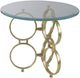 A & B Home Clear Glass Side Table with Gold Ring Legs -1