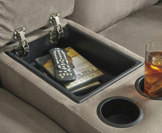 Benchcraft® Cavalcade Slate Reclining Loveseat with Console-3
