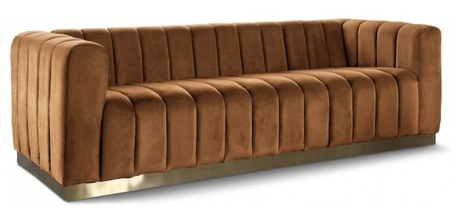 Meridian Furniture Marlon Saddle Velvet Sofa-0