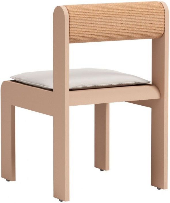Zuo® Modern Island 2-Piece Natural/White Aluminum Outdoor Dining Side Chair Set-3