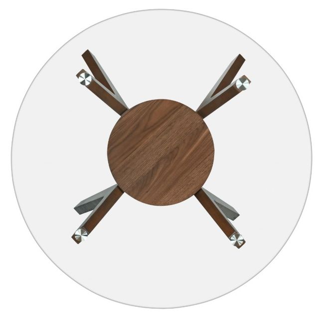New Classic® Home Furnishings Oscar Glass Top Counter Table with Walnut Base-3