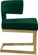 Meridian Furniture Alexandra Green/Gold Velvet Dining Chair-2