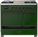 Ilve® Majestic III 40" Emerald Green Pro Style Dual Fuel Natural Gas Range with Solid Door and Burnished Trim-1
