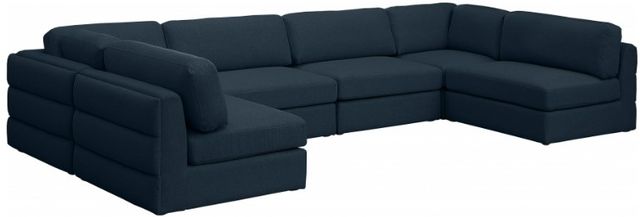 Meridian Furniture Beckham 6-Piece Navy Modular Sectional Sofa Set-0