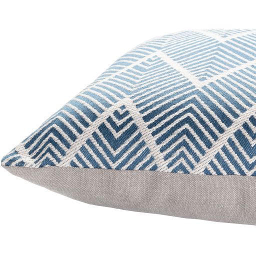 Surya Kanga Dark Blue 18"x18" Toss Pillow with Down Insert-1