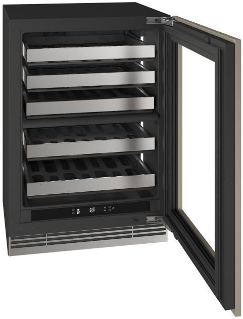 U-Line®  Home Collection 24" 4.9 Cu. Ft. Panel Ready Dual-Zone Wine Refrigerator with Glass Door-4