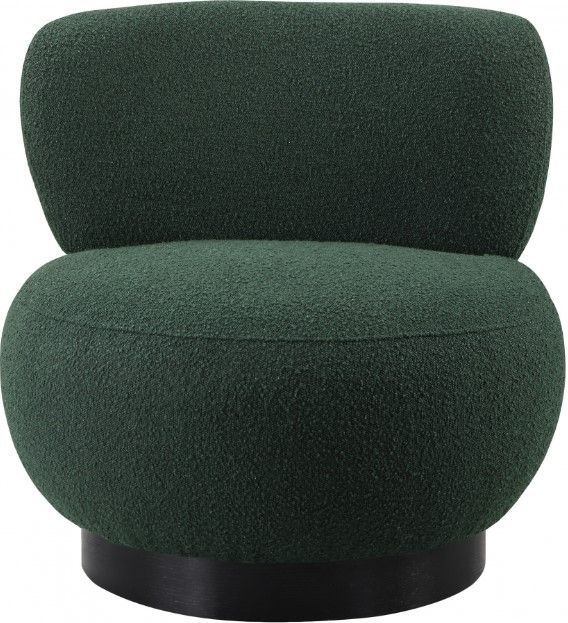 Meridian Furniture Calais Green/Black Boucle Fabric Accent Chair-1