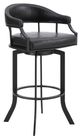 Armen Living Pharaoh 30" Black/Mineral Swivel Bar Stool-0