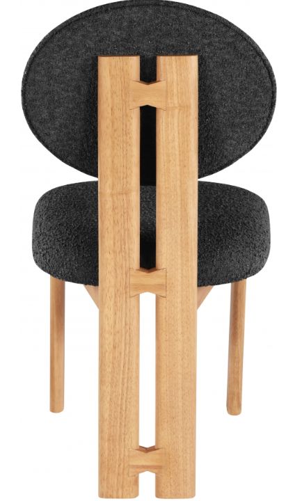 Meridian Furniture Napa Black/Natural Boucle Upholstered Dining Chair-3