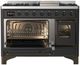 Ilve® Majestic III 48" Graphite Matte Pro Style Dual Fuel Natural Gas Range with Triple Glass Door and Burnished Trim-2