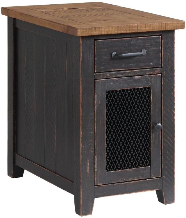 Martin Svensson Rustic Honey Chairside Table with Black Base-0