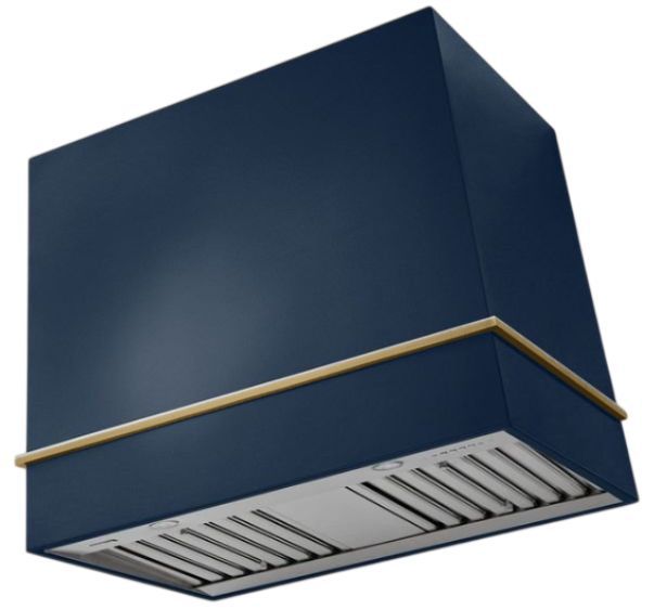 AGA Loge 36" Indigo Wall Mounted Range Hood with Antique Brass Trim-0