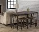 HH2 Home Trevino Walnut Bar Table with Copper Brown Metallic Base-3