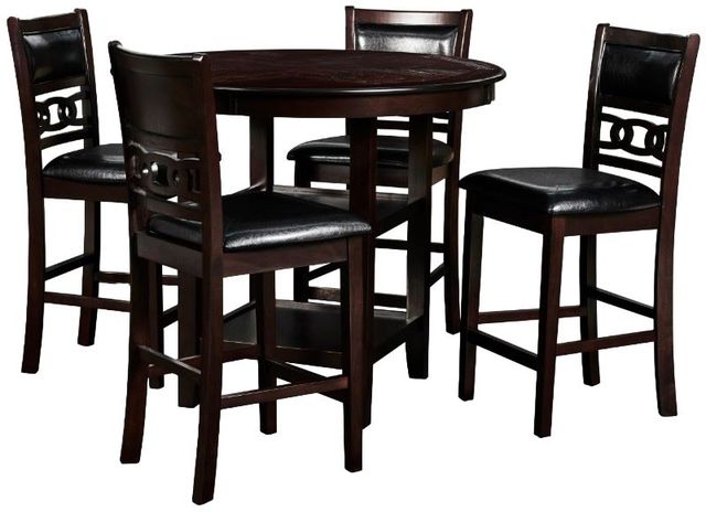 New Classic® Home Furnishings Gia 5-Piece Ebony Circle Counter Dining Set-0