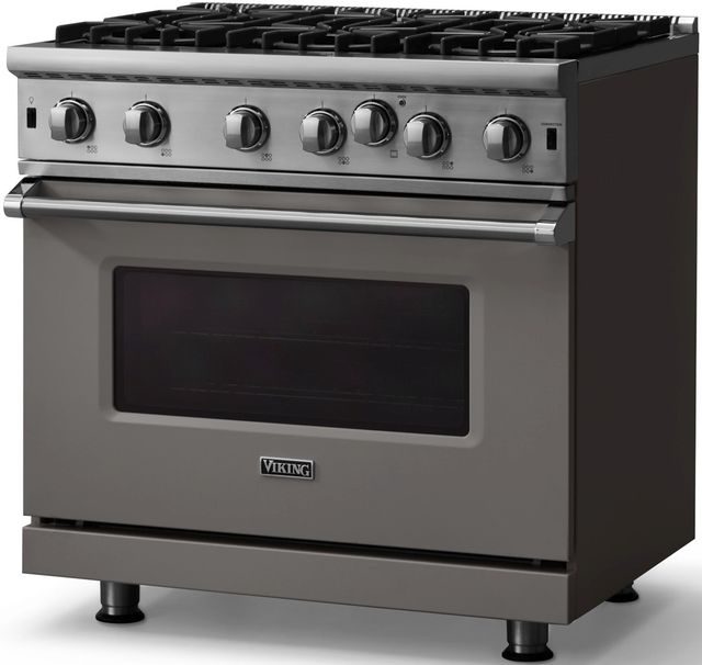 Viking® 5 Series 36" Damascus Gray Pro Style Natural Gas Range-2